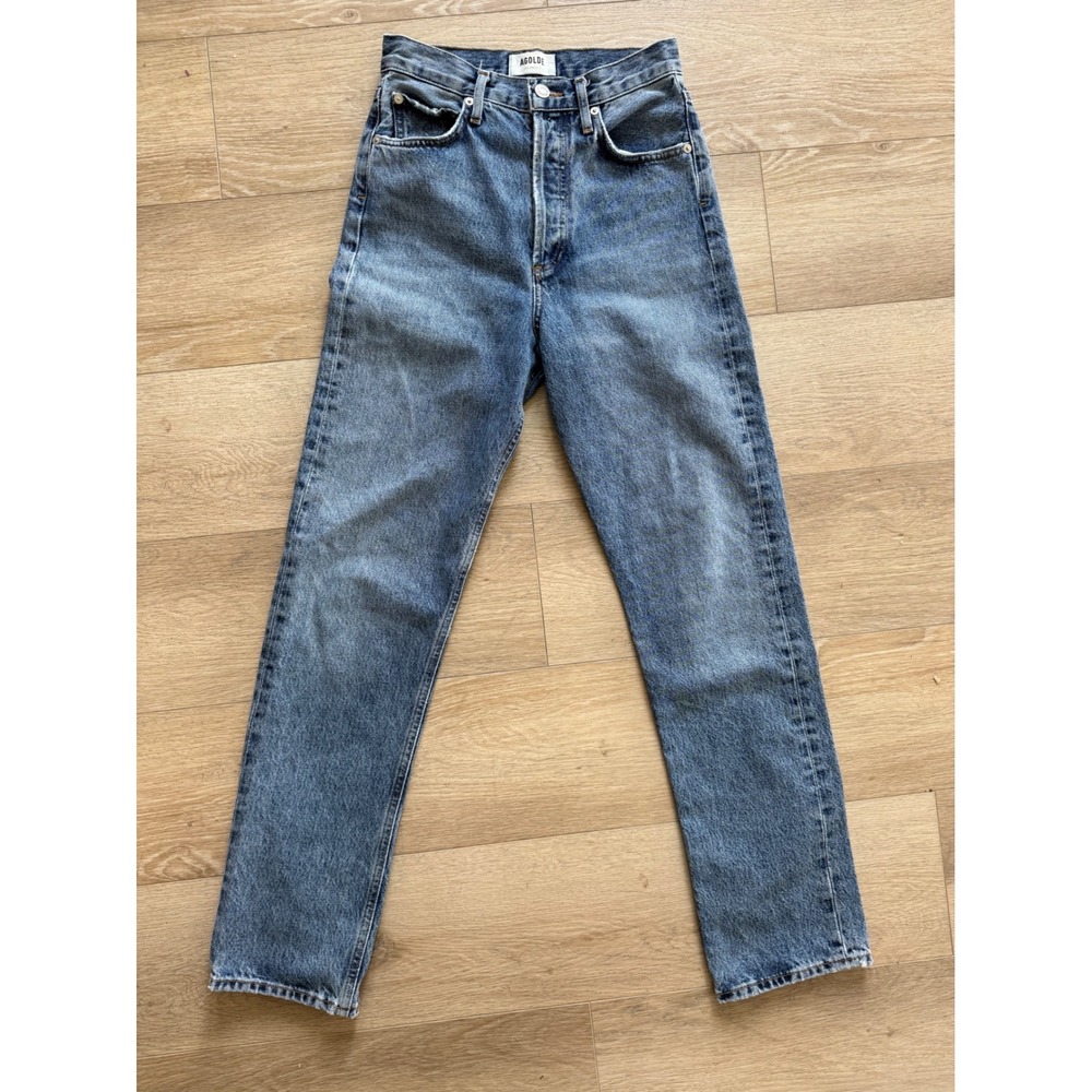 AGOLDE 90's Mid Rise Loose Fit Straight Leg Blue Jeans A154-1206 Womens Size 23